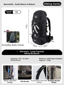 NatureHike | Large Lightweight Hiking Backpack 70L