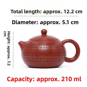 CANGHUTIANXIA | Handcrafted Engraved Purple Clay Teapot with Heart Sutra