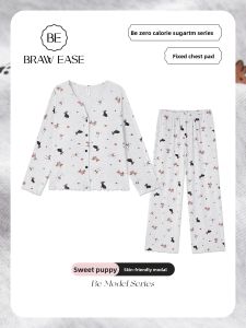 BE | Bra Padded Long Sleeve Wearable Outside Sleepwear For Fall