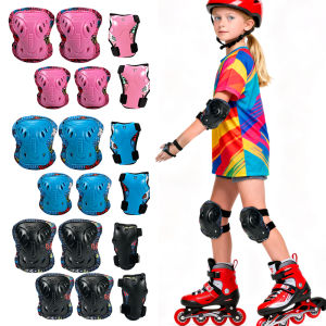6 in 1 Kids Knee Pads and Elbow Pads with Wrist Guards Set - for Roller Skates Cycling BMX Bike Skateboard Inline Skating