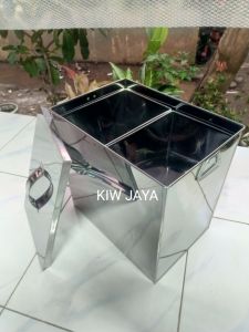 dandang panci Odeng Shabu Shabu 2 loyang kuah tidak tercampur UK P35 L24 T35cm