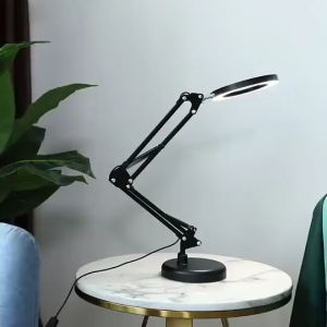 Magnifying Glass Desk Lamp Magnifier (8 x) LED Light Foldable with Three Dimming Modes 10 Levels Adjustable