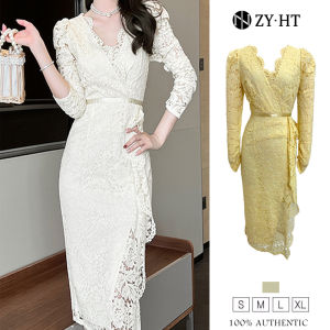 เดรสผู้หญิง EraVogue ชุด 9409 - เดรสรัดรูป เดรสไปงานแต่ง เดรสลายดอก เดรสลูกไม้ เดรสแขนยาว เดรสวินเทจ เดรสเกาหลี เดรสออกงาน