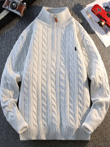 Kawadu | High-End Mens Half-Zip Standing Collar Knit Sweater