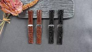 Crocodile Pattern Design Leather Watchband Automatic Buckle 12/14/16/18/19/20mm/22mm Men Women Business Watch Band Watch Straps