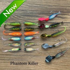 Soft Lures Kit 1.3g 5cm Tail Worm 6.5g Spinner Metal Jig Hook Pesca Gear Tackle 6-10pcs Bait Swimbait Carp Fishing Lure Set