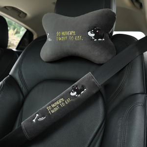 Car Pillow Cushion Neck Pillow Pair Safety Belt Shoulder Pad Stuffed Cartoon Cute Cervical Pillow Car Seat Bone Pillow