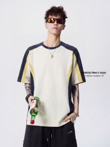 NANSSE | Vintage Color Block Casual Short Sleeve Shirt