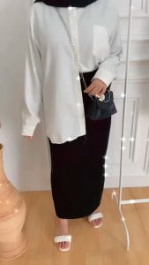 Kemeja Wanita Lengan Panjang Korea Style Terbaru Baju Hem Cewek Kekinian Emoversize