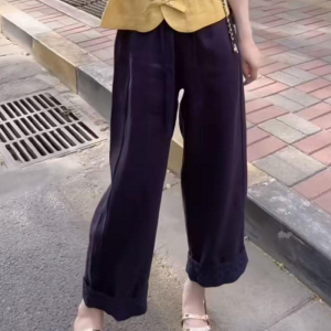 Shalldoer | Korean Style Loose Wide Leg Casual Pants Womens Summer Thin Breathable Straight Tube Long Trousers Simple Pure Color New Arrival