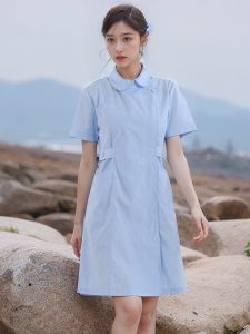 Áo Thun Cổ Tròn Tay Ngắn Cho Nữ Y Tá Làm Việc Trong Phòng Thí Nghiệm Phòng Khám Mắt Phòng Vệ Sinh round Neck Asymmetrical Hem Lab Coat