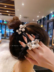 New 2025 Pearl Hair Ties Womens Fashionable Hair Bands Elegant Hair Accessories for Bun Styling Fresh out Korean Style