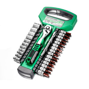 1set Ratchet Wrench Socket Set 72 Teeth 1/4 Socket Set Including 4-inch Extension Rod Batch Head High Quality CR-V Steel