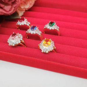 แหวนทองฝังพลอย ชุบทอง สีทอง ทองพิเศษ สร้างด้วยทองเหลือง ริ้วรอย การทำงานเป็นเรียบที่จริง รักษาแอพ ลดความลึก โชค บารมี สามารถนำไปใช้งานได้กับผ้างมะขาม มีอาบน้ำได้