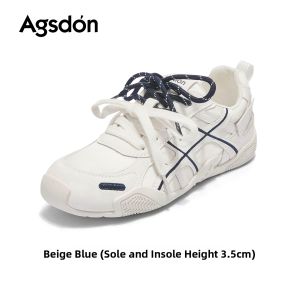 Agsdon | Thick Sole Lightweight Breathable White Sneakers Womens Sports Shoes