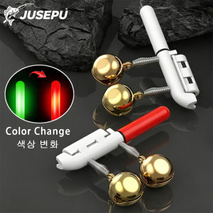 LED Fishing Rod Tip Light Bite Alarm with Twin Bell Color Change Night Fishing Indicator Lamp for Sea Rod Carp FishingAccessorie