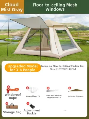 Outdoors Automatic Thickening Rapid Open Windproof Waterproof Foldable Sunscreen Tent