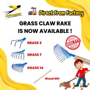 [Different Size] Metallogy Grass Claw Lawn Rake Garden Tool Leaf Small Cleaning Shrub Hand Rake/ Rumput Cangkul Bersih