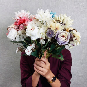 Tanaman Hias Bunga Krisan Plastik Artificial & Ornamen Hiasan Dekorasi Rumah