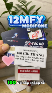 Sim Data Mobifone 12MFY - Tốc Độ Cao 100GB/Tháng Dung Lượng Không Chia Theo Ngày - Trọn Gói 12 Tháng Sử Dụng Toàn Quốc Bảo Hành 1 Đổi 1. FREESHIP . CHƯA KÍCH HOẠT