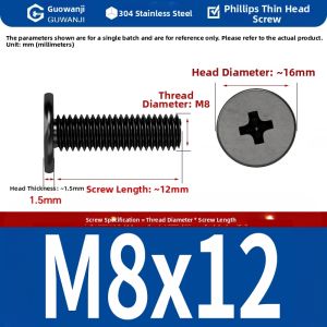GUWANJI | 304 Stainless Steel Black Flat Head Screws