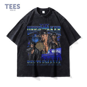 Undertaker T Shirts Vintage Washed Wrestler T-shirt Oversized DTG Printing Y2K Harajuku Short Sleeve Tops Tees Men 100% Cotton