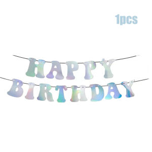 Silver Birthday Cutlery Set Equipped with Laser Paper Tray and Paper Cups Suitable for Wedding Parties Disco Decorations