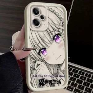 Bandai | Ốp Điện Thoại Anime Re Zero Rem Emilia Mắt To Chất Liệu Silicon Mềm Bề Mặt Mờ Dành Cho Xiaomi Redmi Note Series 15 14 13 12 11 10 Pro Plus 5G 14S 12S 11S 10S 4G