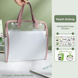 MONLEYTA | A4 File Storage Bag Transparent Handheld Accordion Bag Zipper Style Student Homework Organizer For Tutoring Sessions And Exams
