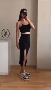 Rok Slit panjang Maxi Slit Skirt Rok Span Korean style Rok Belah Samping Terbaru Stretch Premium