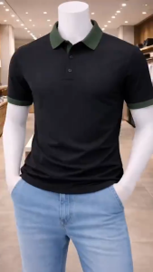 Áo sơ mi polo cổ ngược nam làm từ chất liệu vải pha cao cấp thấm hút tốt dáng slim fit phong cách đường phố giá trị tốt với mức giảm giá hấp dẫn