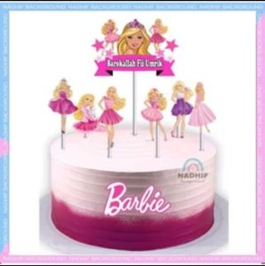 toper tusuk karakter ( BARBIE ) hiasan kue ulang tahun/ cake dekorasi