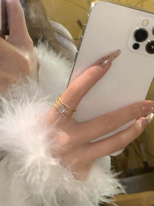 Fashionable Versatile Open Ring Set with Diamond Elegant Chic Style Perfect for Bloggers Stylish Accessory for Women