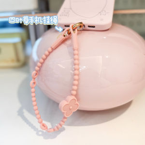 Four-leaf Clover Short Detachable Mobile Phone Chain Cute Soft Silicone Clip Universal Decorative Lanyard Hands-Free Mobile Phone Holder