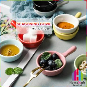 Homehub Creative Ceramic Mini Seasoning Dish with Single Handle 9.9*6.2*2.8cm