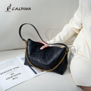 Lalpina French Style Soft Leather Chain Shoulder Bag Womens Large Capacity Foldable PU Material Magnetic Buckle Closure