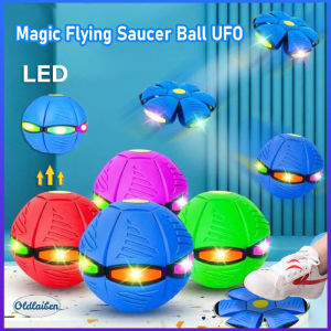 Oldlaiben LED Magic UFO Ball Flying Saucer Ball Pet UFO Flat Throw Disc Ball Toys LED Light Toy Outdoor Training Ball Sports Game