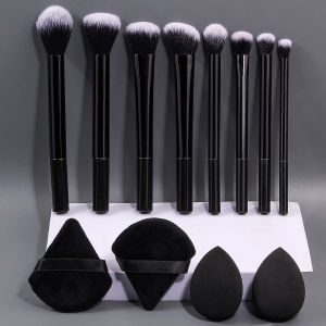 12PCS Beginners makeup brush sponge egg/powder puff set combination Portable and soft suitable for base makeup/blush/eyeshadow