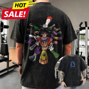 Bandai | Son Goku Super Saiyan Gym Vintage Harajuku Anime Dragon Ball Men Summer T-Shirt Loose Women Streetwear Casual Short Sleeve Tee