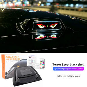 Solar-powered LED Car Roof LiDAR Decorative Cover Light Anti-collision Warning Strobe Navigation Light Modification Universal
