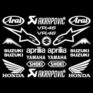 สติกเกอร์ติดมอเตอร์ไซค์-สำหรับรถจักรยานยนต์สติ๊กเกอร์ตกแต่งสติกเกอร์หมวกนิรภัยสติกเกอร์กันน้ำสำหรับฮอนด้ายามาฮ่าซูซูกิ Aprilia Shoei Arai V/ 46สติกเกอร์