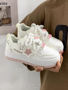 Original KT Cat Ugly Cute Big Head Platform Shoes Womens 2024 Autumn New Thick Bottom Trendy Student White Sneakers