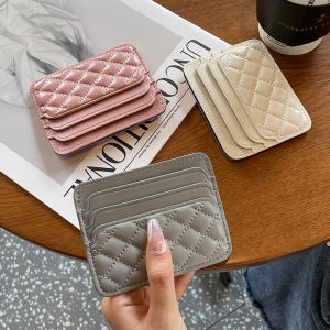 Ultra-Thin Leather Grain Card Holder Wallet Mens Genuine Leather One-Piece Thin Style Driver License High-End Card Cover