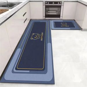 VIKAMA 1/2 Chiếc Thảm Trải Sàn Nhà Bếp Chống Trơn Trượt Có Thể Giặt Polyester Phòng Ngủ Dải Dài Thảm Đầu Giường Phòng Tắm Lối Vào Thảm Cửa Trang Trí Nhà