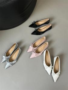 Elegant Pointed Toe Ballet Flat Shoes Womens Spring Autumn Gentle Low Cut Flats Korean Style Daily Wear Ultrafine Fiber