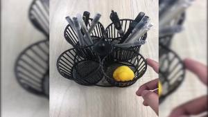 Metal Utensil Caddy 360 Degree Rotating Cutlery Holder 3/4/5 Compartment Flatware Storage Basket for Kitchen Camping Countertop
