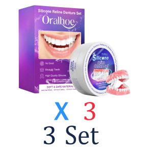 oralhoe | Temporary Dentures Set Cosmetic Teeth Veneers Natural Smile Snap On DIY Tooth Repair Kit False Teeth Cover Upper Lower 1 Set
