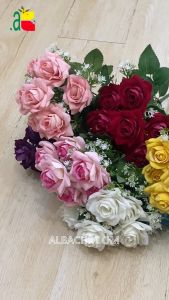 BUNGA MAWAR BELUDRU HIAS MBL7 B8035 DEKORASI PESTA RUMAH ARTIFICIAL