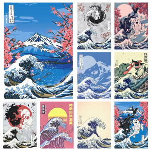 BILIBILI | DIY Diamond Art Painting Kits Vintage Great Wave Off Kanagawa Japanese Embroidery Mosaic Cross Stitch Home Decor Childrens Gift