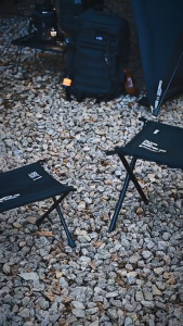 Shinetrip Foldable Tactical Stool Heavy Duty Table Hanging Ring Loop Black Velcro Aluminium Table